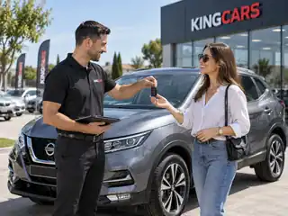Entrega de llaves de un vehículo a una clienta de KINGCARS